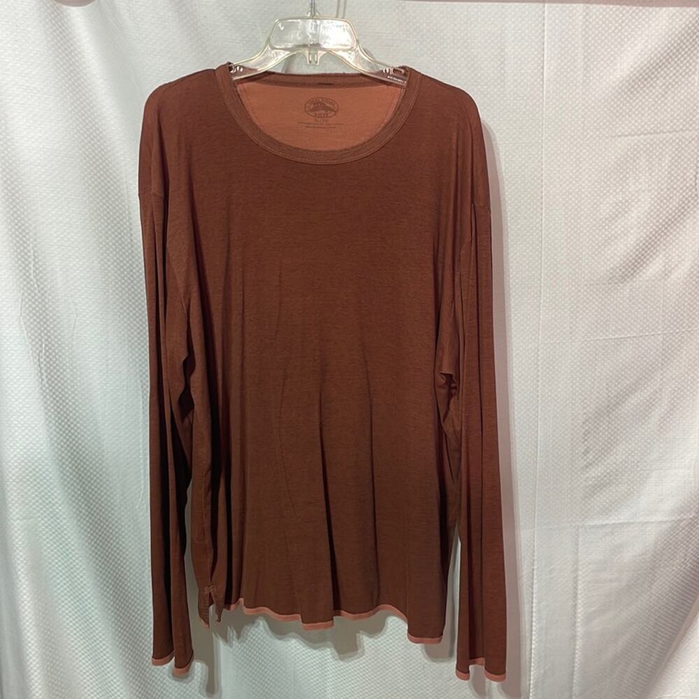 Tommy Bahama xl long sleeve rusty orange 💯pima cotton t woven nwot